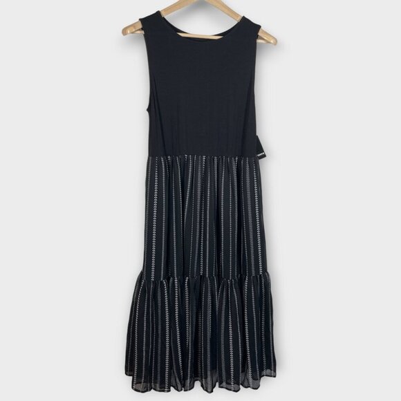 TORRID Super Soft Fit & Flare Dress SZ 1 (1X, 14-16) Tiered Pockets Black NEW - Picture 4 of 12